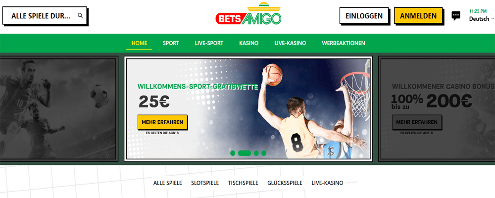 Betsamigo - Online Casino ohne 1 Euro Limit das Spielautomaten, Tischspiele und vieles mehr anbietet