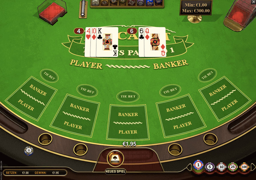 baccarat im online casino spielen